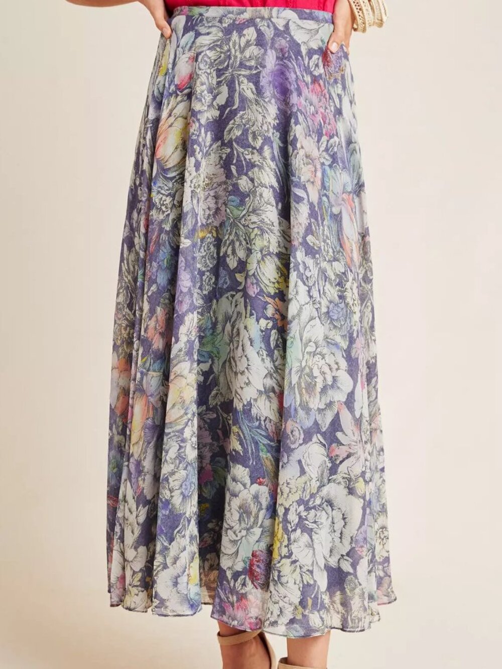 Anthropologie Miele Floral Midi Skirt 00P